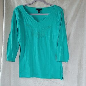 CHAPS teal Long Sleeve Shirt